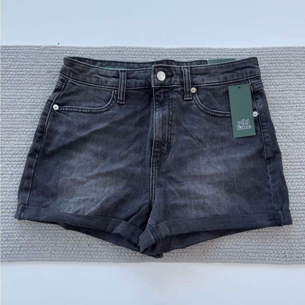 Wild Fable Washed Black Highest Rise Short Size 6